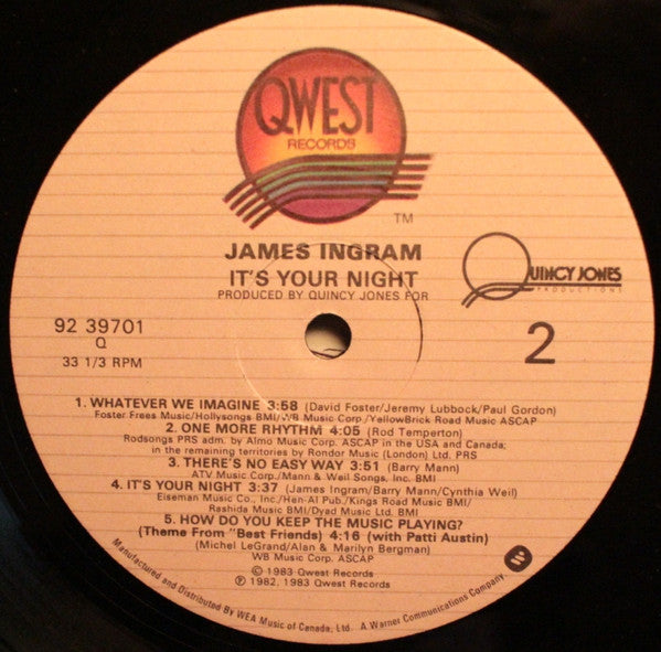 James Ingram : It's Your Night (LP, Album)