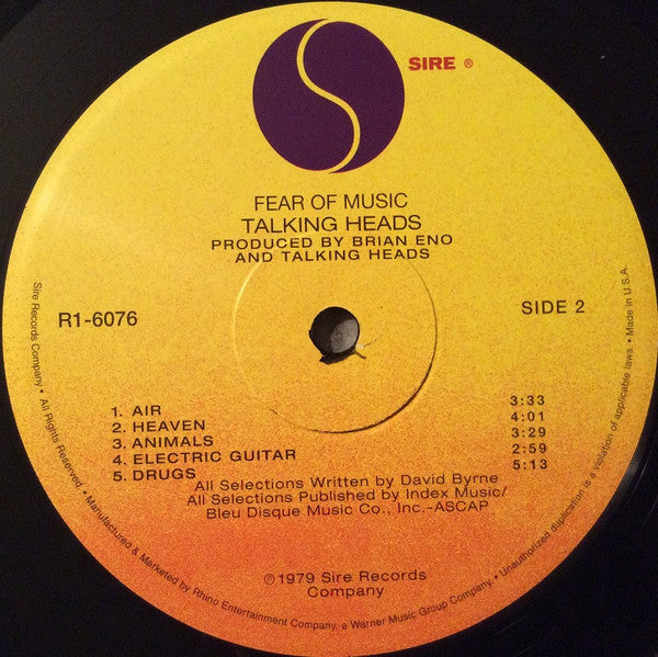 Talking Heads : Fear Of Music (LP, Album, RE, RM, 180)