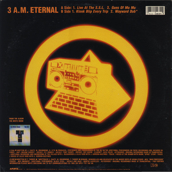 The KLF : 3 A.M. Eternal (Live At The S.S.L.) (12", Single)