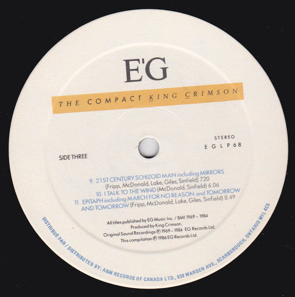 King Crimson : The Compact King Crimson (2xLP, Comp, Gat)
