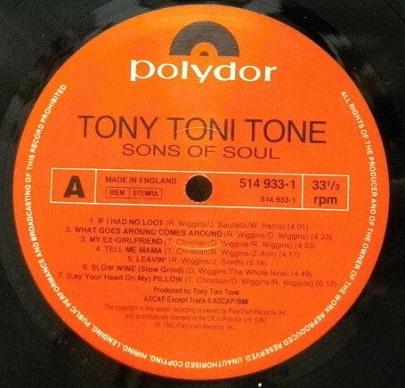 Tony! Toni! Toné! : Sons Of Soul (LP, Album)
