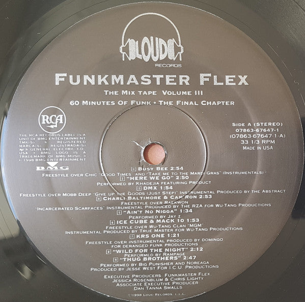 Funkmaster Flex : The Mix Tape Volume III 60 Minutes Of Funk (The Final Chapter) (2xLP, Mixed, Mixtape)