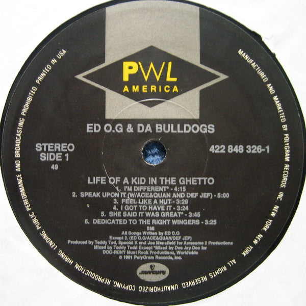 Ed O.G & Da Bulldogs : Life Of A Kid In The Ghetto (LP, Album)