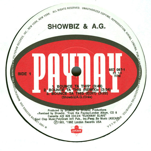 Showbiz & A.G. : Bounce Ta This (12", Single)