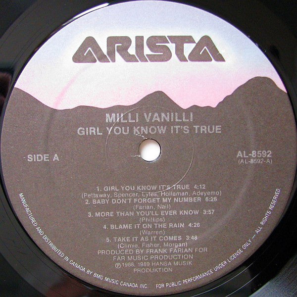Milli Vanilli : Girl You Know It's True (LP, Album)