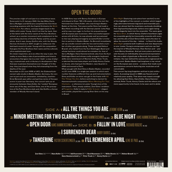 Zoot Sims : Baden-Baden – June 23, 1958 (LP, Album, RM)
