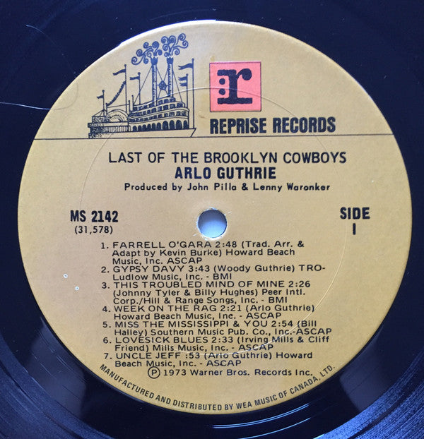 Arlo Guthrie : Last Of The Brooklyn Cowboys (LP, Album, Gat)