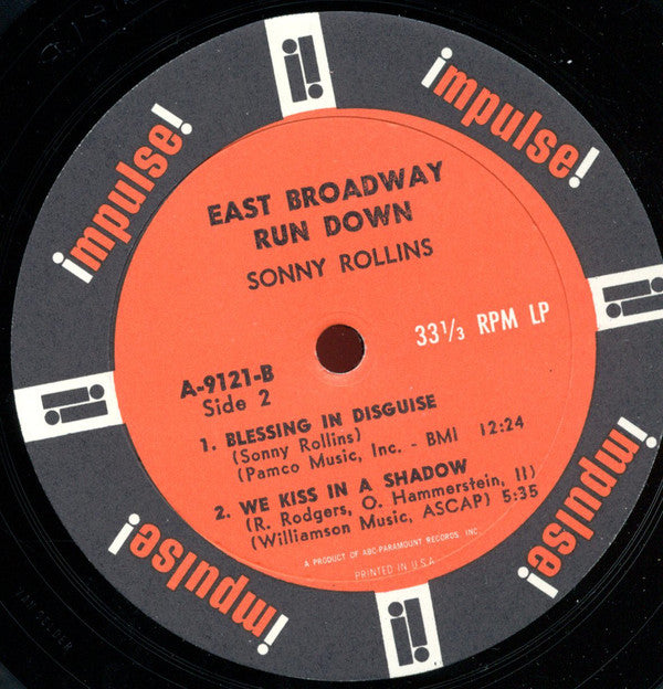 Sonny Rollins : East Broadway Run Down (LP, Mono, Gat)