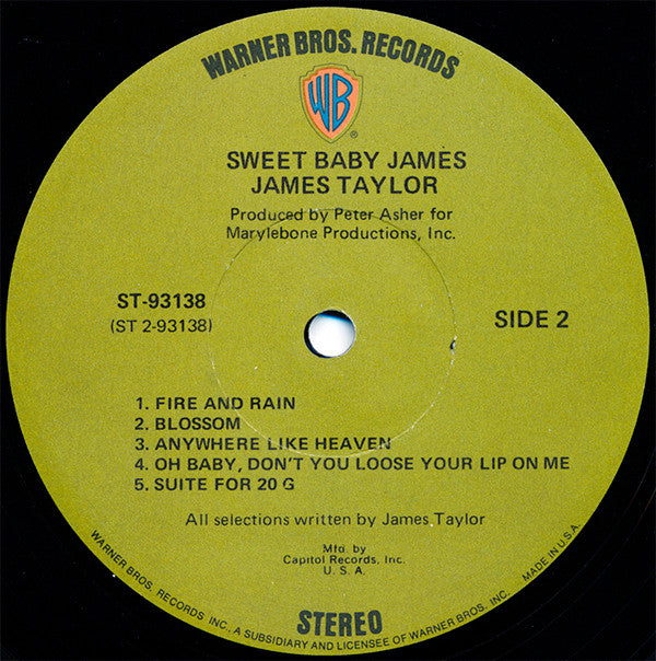 James Taylor (2) : Sweet Baby James (LP, Album, Club)