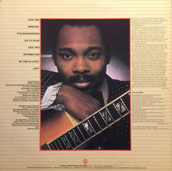 George Benson : Breezin' (LP, Album, CBS)