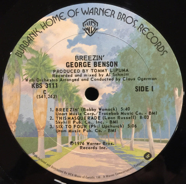 George Benson : Breezin' (LP, Album, CBS)