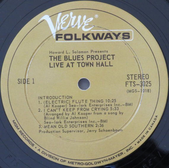 The Blues Project : Live At Town Hall (LP)