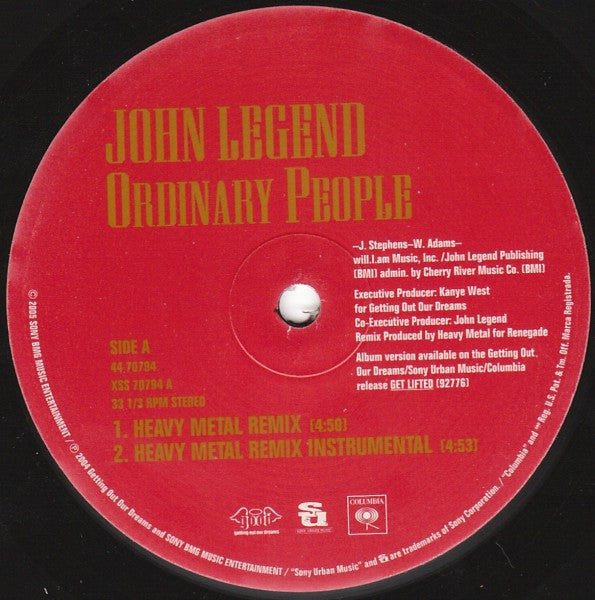 John Legend : Ordinary People (12")