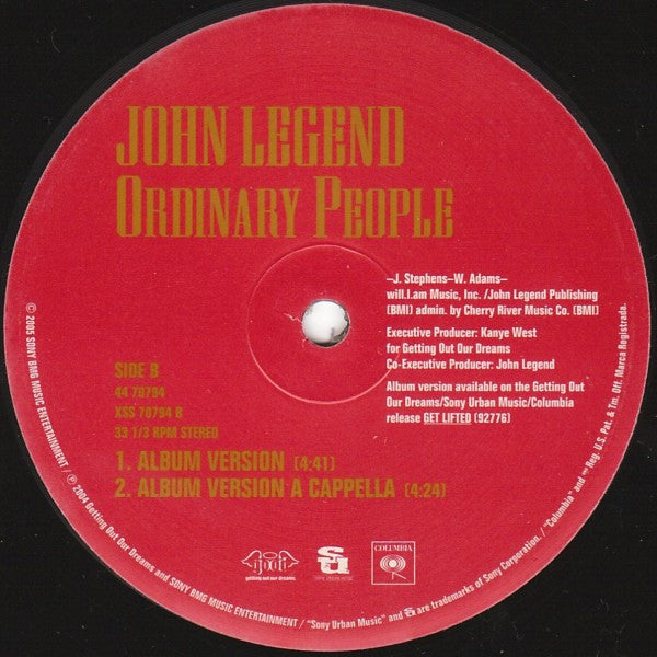 John Legend : Ordinary People (12")