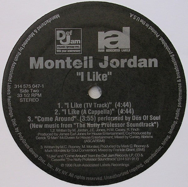 Montell Jordan Featuring Slick Rick : I Like (12", Single)