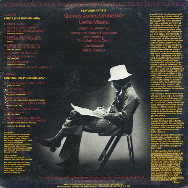 Quincy Jones : Roots: The Saga Of An American Family (LP, Album)