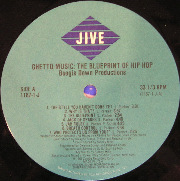 Boogie Down Productions : Ghetto Music: The Blueprint Of Hip Hop (LP, Album)