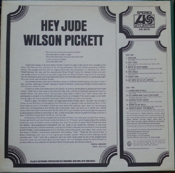 Wilson Pickett : Hey Jude (LP, Album, CT )