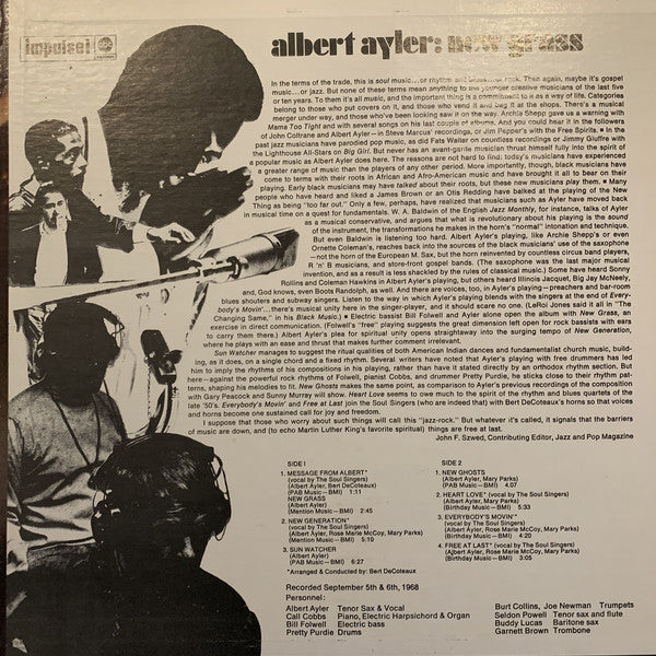 Albert Ayler : New Grass (LP, Album, RP, Gat)