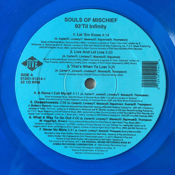 Souls Of Mischief : 93 'Til Infinity (LP, Album, Blu)