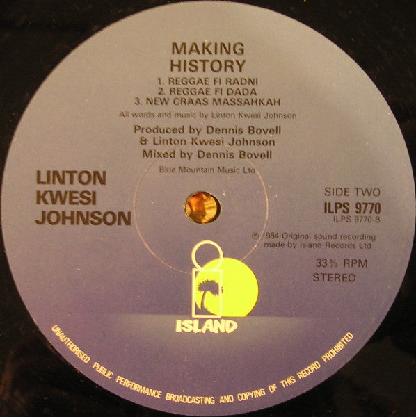 Linton Kwesi Johnson : Making History (LP, Album)