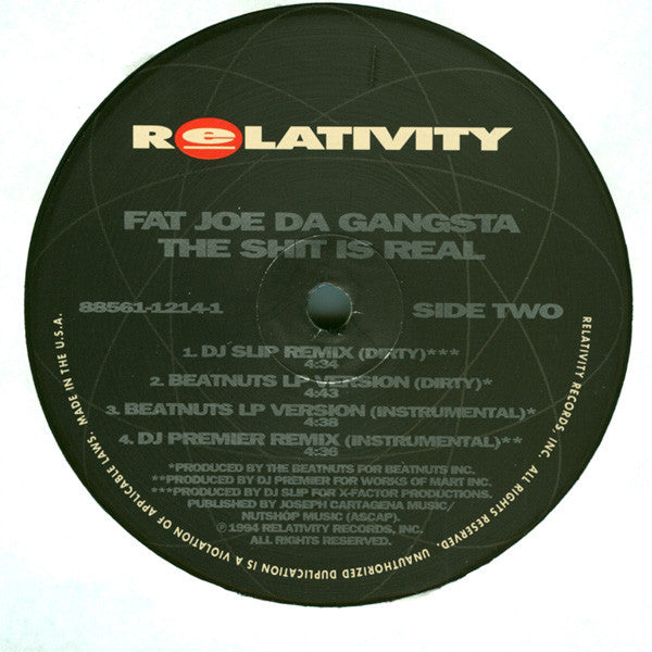 Fat Joe Da Gangsta* : The Shit Is Real (12")