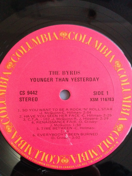 The Byrds : Younger Than Yesterday  (LP, Album, RE)