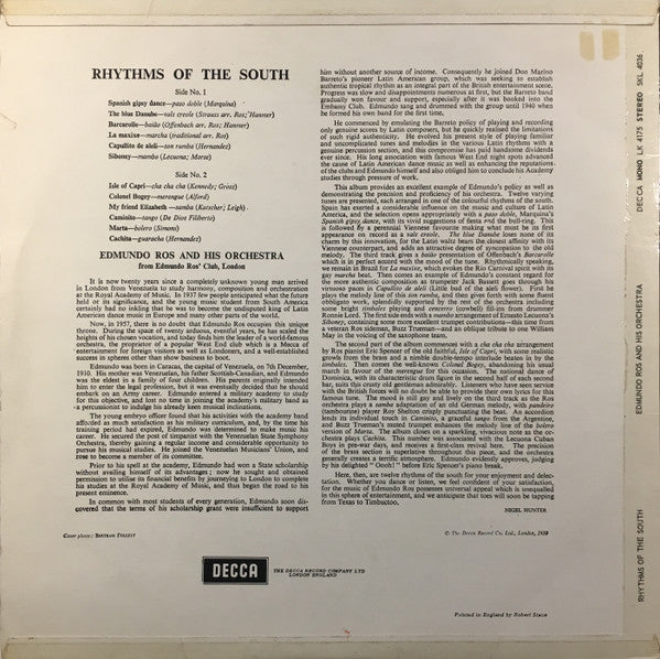 Edmundo Ros & His Orchestra : Rhythms Of The South (LP, Album)