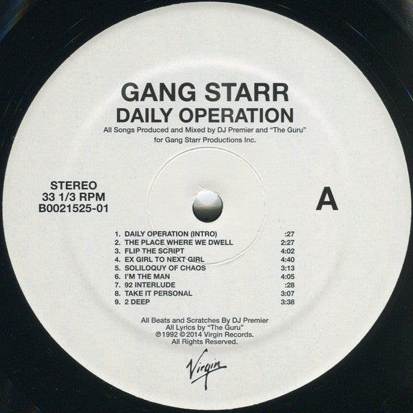 Gang Starr : Daily Operation (LP, Album, RE, 3D )