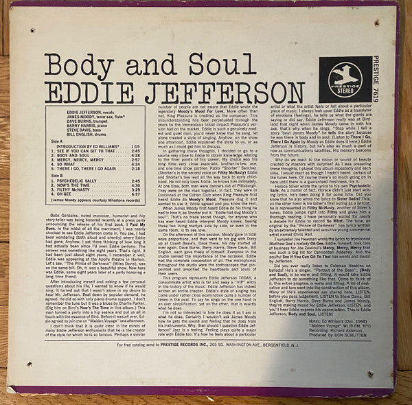 Eddie Jefferson : Body And Soul (LP, Album)