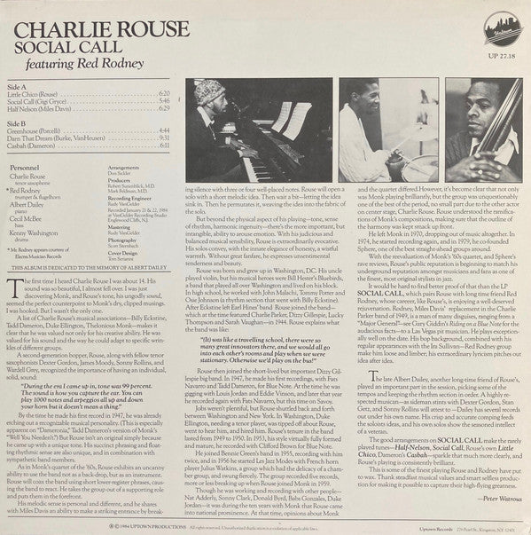 Charlie Rouse - Red Rodney : Social Call (LP, Album)