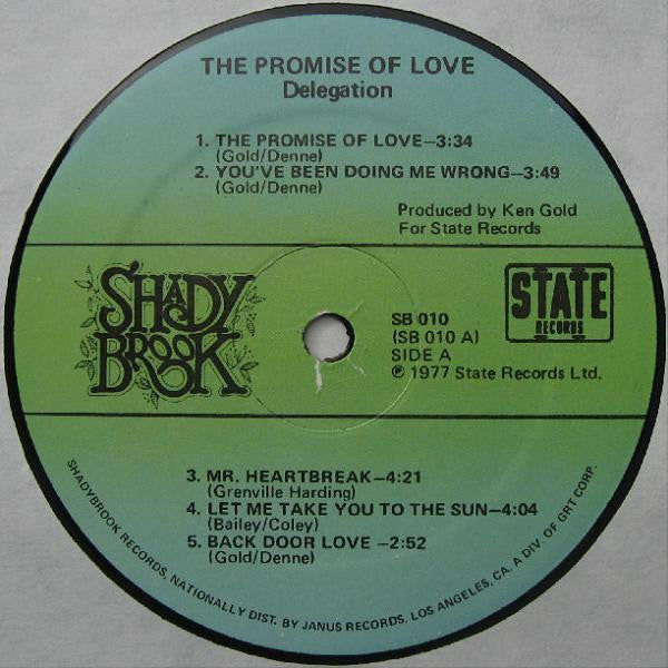 Delegation : The Promise Of Love (LP, Album, GRT)