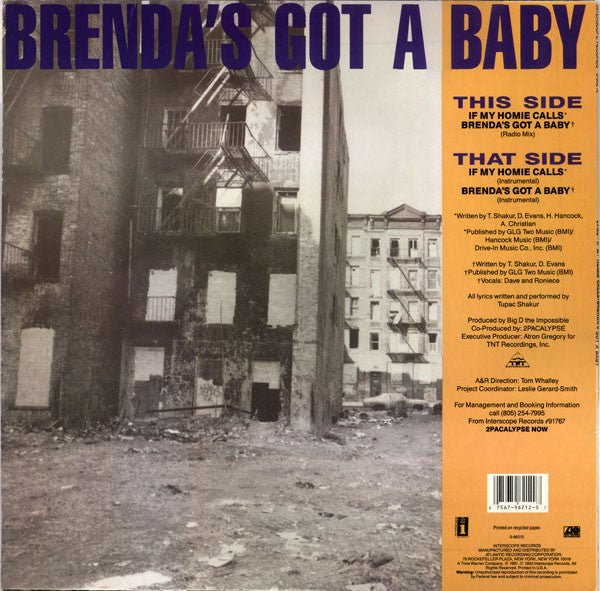2Pac : If My Homie Calls / Brenda's Got A Baby (12", Single)