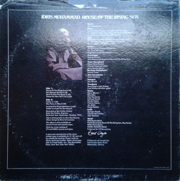Idris Muhammad : House Of The Rising Sun (LP, Album)