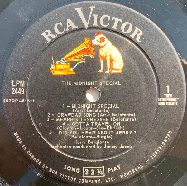 Harry Belafonte : The Midnight Special (LP, Album, Mono)