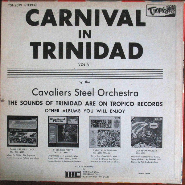 Amral's Trinidad Cavaliers : Carnival In Trinidad Vol. VI (LP)