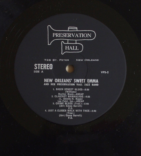 Preservation Hall Jazz Band : New Orleans' Sweet Emma And Her Preservation Hall Jazz Band (LP, Album, RP, MGM)
