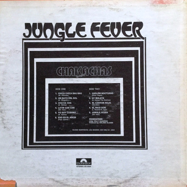 Chakachas : Jungle Fever (LP, Album, Mon)