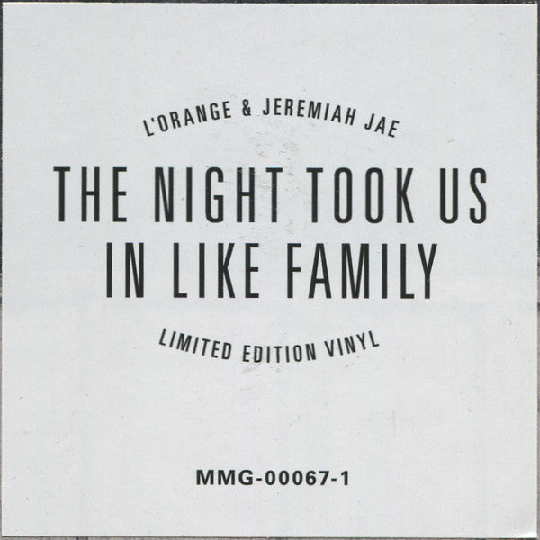 L'Orange & Jeremiah Jae : The Night Took Us In Like Family (LP, Album, Ltd, Gol)