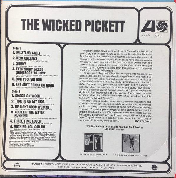 Wilson Pickett : The Wicked Pickett (LP, Album)