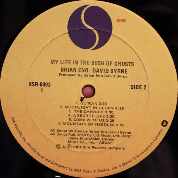 Brian Eno - David Byrne : My Life In The Bush Of Ghosts (LP, Album, Imp)
