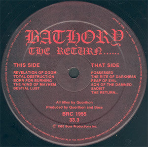 Bathory : The Return...... (LP, Album)