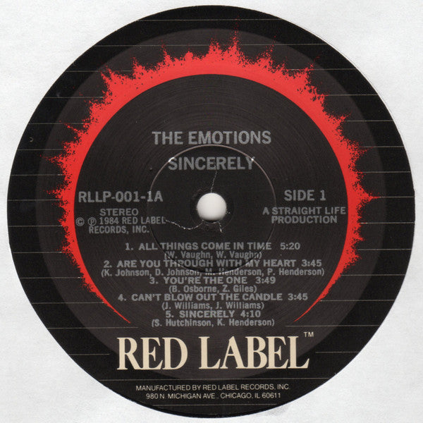 The Emotions : Sincerely (LP, Album)
