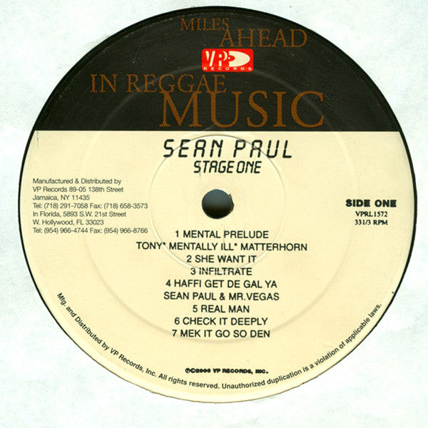 Sean Paul : Stage One (LP, Album)