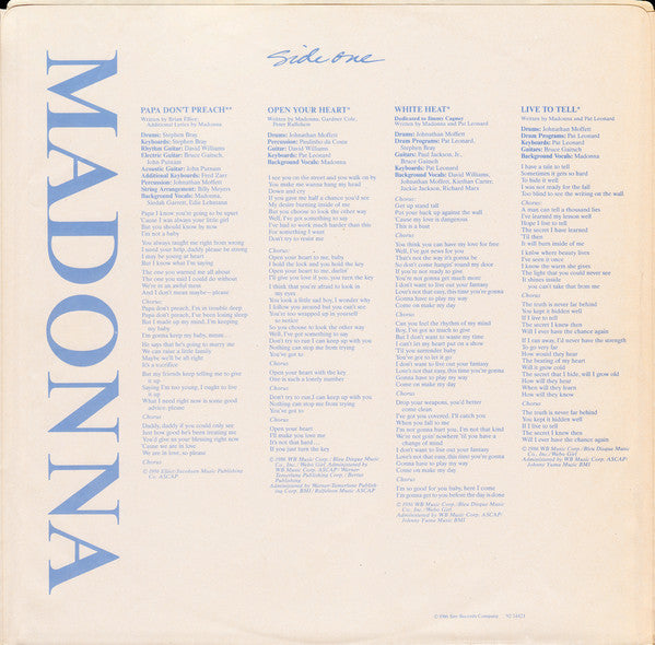 Madonna : True Blue (LP, Album)