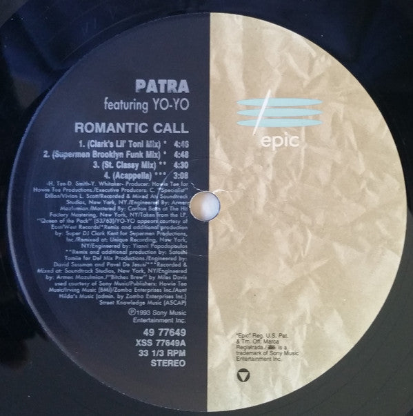 Patra Feat. Yo-Yo : Romantic Call (12")