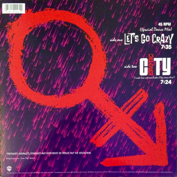 Prince And The Revolution : Let's Go Crazy (Special Dance Mix) (12", Maxi, M/Print)