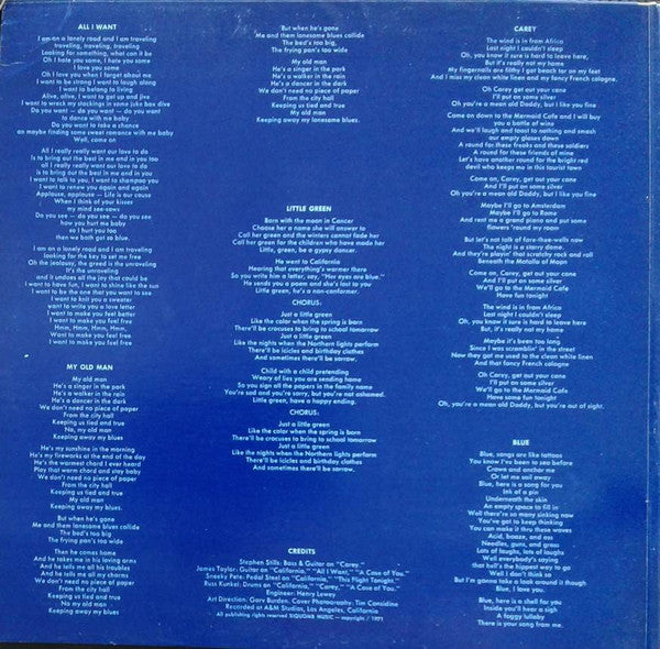 Joni Mitchell : Blue (LP, Album, RE)