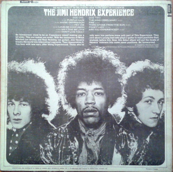 The Jimi Hendrix Experience : Are You Experienced (LP, Album, Mono, 2nd)