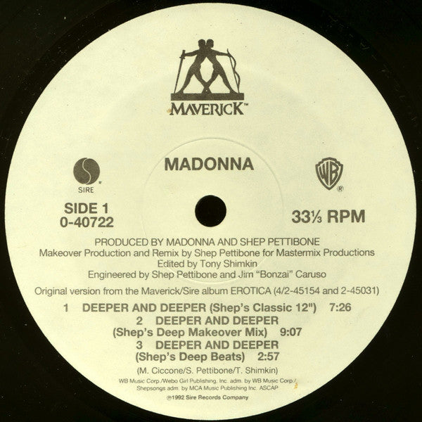 Madonna : Deeper And Deeper (12", Maxi)